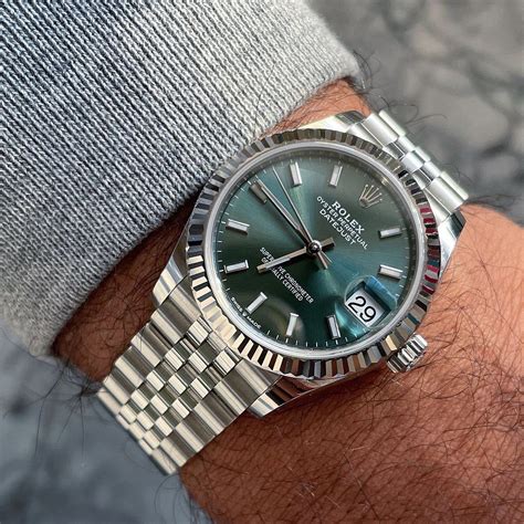 rolex datejust green motif dial|Rolex Datejust 36mm green dial.